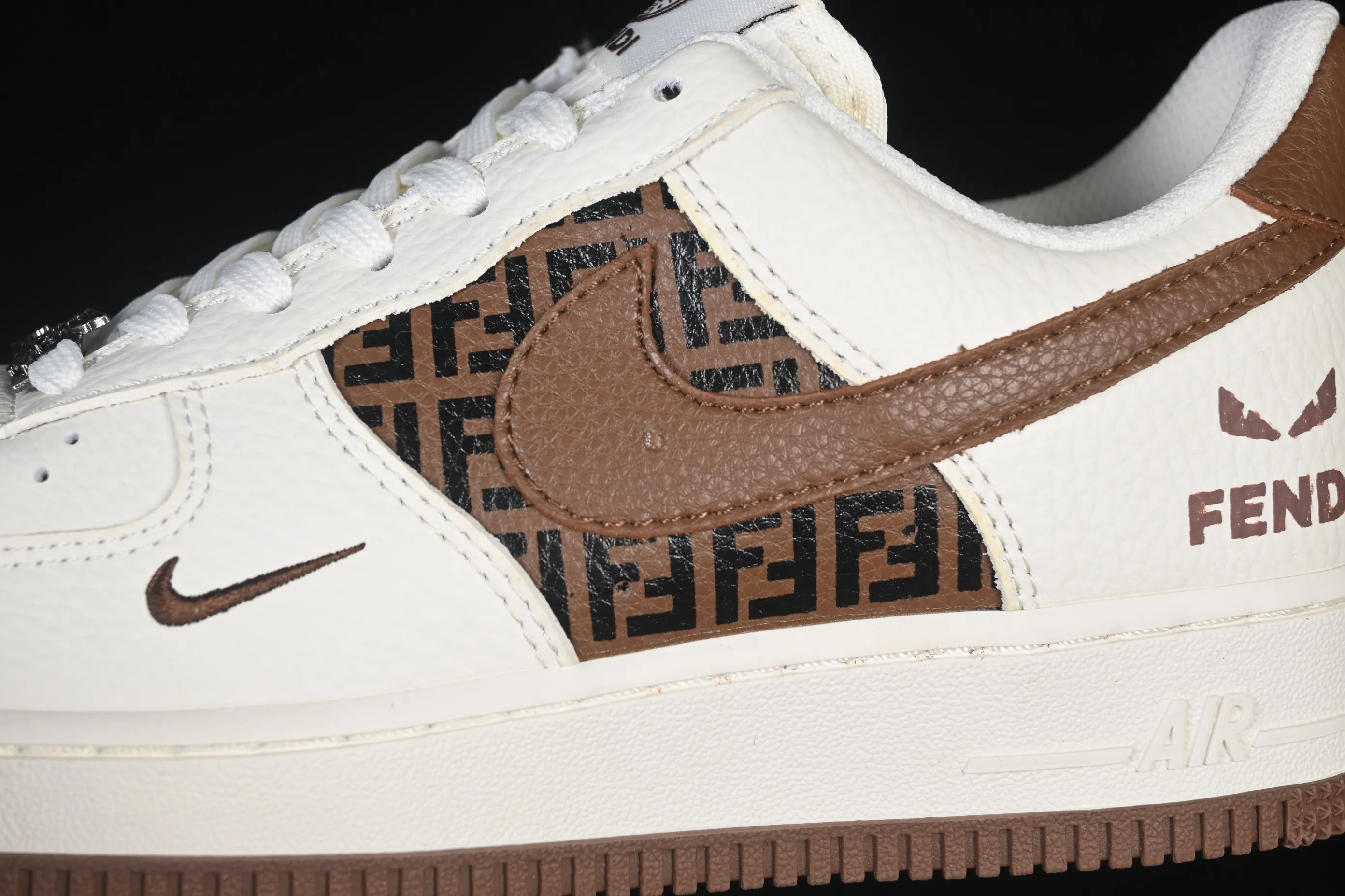 All categories Nk Air Force 1 Air Force series Nk Air Force 1 Low Air Force low top Nike Air Force 1'07 Low Fendi co-branded retro white and brown Air Force 1 low top casual sneakers XY9025-017